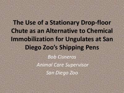 The Use of a Stationary Drop-floor Chute as an Alternative to Chemical Immobilization for Ungulates at San Diego Zoo’s Shipping Pens Bob Cisneros Animal Care Supervisor