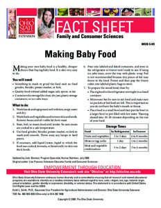 Family and Consumer Sciences MOB-5-09 Making Baby Food M