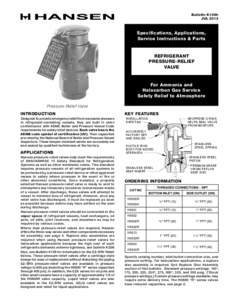 Bulletin K109h JUL 2013 Specifications, Applications, Service Instructions & Parts
