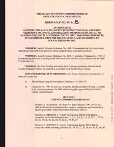 THE BOARD OF COUNTY COMMISSIONERS OF SANTA FE COUNTY, NEW MEXICO ORDINANCE NO. 2011-  ~