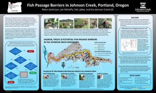 Fish Passage Barriers in Johnson Creek, Portland, Oregon  Willamette Basin  Robin Jenkinson, Jan Mehaffy, Ted Labbe, and the Johnson Creek IJC