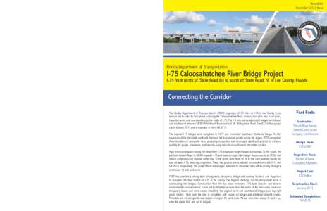 Newsletter November 2012 Issue Florida Department of Transportation  I-75 Caloosahatchee River Bridge Project