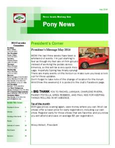 May[removed]Pierce County Mustang Club Pony News 2014 Executive