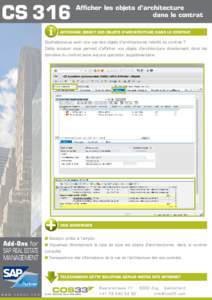 CS 316  Afficher les objets d’architecture dans le contrat