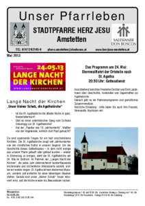 Unser Pfarrleben STADTPFARRE HERZ JESU Amstetten TEL: [removed]removed]