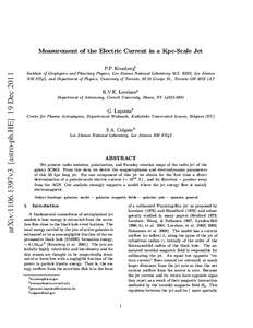 Measurement of the Electric Current in a Kpc-Scale Jet  arXiv:1106.1397v3 [astro-ph.HE] 19 Dec 2011 P.P. Kronberg1 Institute of Geophysics and Planetary Physics, Los Alamos National Laboratory M.S. B283, Los Alamos
