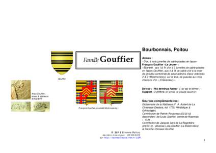 Bourbonnais, Poitou  Famille Gouffier