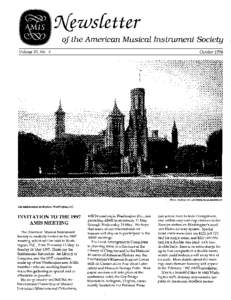9{f,ws{etter of the American Musical Instrument Society Volume 25, No. 3 October 1996