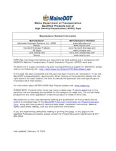 Polyolefins / Water / JM Eagle / Chemistry / Drainage / Pipe / Polyethylene / Maine Department of Transportation / Optical materials / Plumbing / Piping