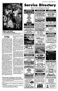 The Jamestown Press / April 2, [removed]Page 13  Service Directory Advertise in the Service Directory for just $7 per week. (Based on a 1-inch ad, 26 weeks paid in advance.)