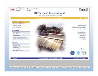 RETScreen Solar Water Heating Model