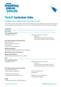 BBC Breathing Places Schools Curriculum Links Term 2