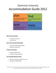 Dominican University  Accommodation Guide 2012 plan  your stay and make the most
