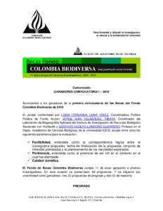 Para fomentar y difundir la investigación, la ciencia y la solidaridad en Colombia FUNDACIÓN ALEJANDRO ÁNGEL ESCOBAR