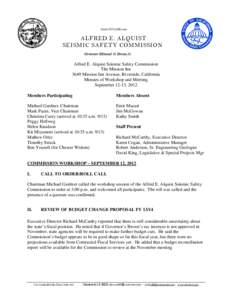 State Of California  ALFRED E. ALQUIST SEISMIC SAFETY COMMISSION Governor Edmund G. Brown Jr.