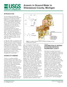 Arsenic in Ground Water in Shiawassee County, Michigan INTRODUCTION S# S#