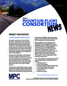 Vol 3. No. 1 December 2008 Region 8  PROJECT HIGHLIGHTS