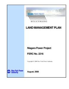 LAND MANAGEMENT PLAN  Niagara Power Project FERC No[removed]Copyright © 2008 New York Power Authority