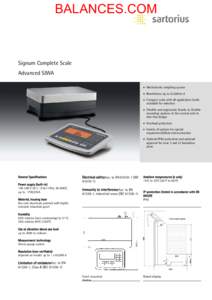 BALANCES.COM  Signum Complete Scale Advanced SIWA • Mechatronic weighing system • Resolutions up to 65,000to d