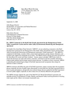 GREAT BASIN WATER NETWORK 1755 E. Plumb Lane, Suite 170 Reno, NV[removed]9955  September 23, 2009