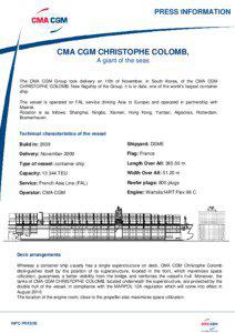 Technical datas CMA CGM Christophe Colomb