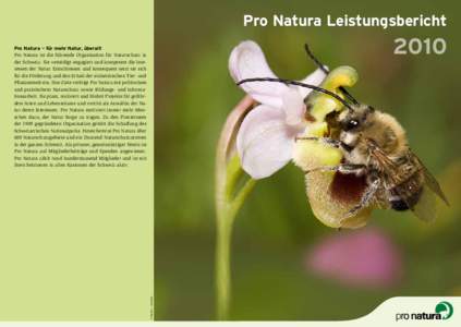 Pro Natura Leistungsbericht  2010 © Nicolas J. Vereecken
