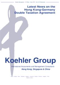 Latest News on the Hong Kong-Germany Double Taxation Agreement