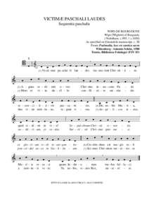 Gregorian chant: Victime Paschali Laudes (Biblioteca Feininger)
