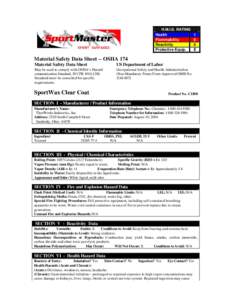 H.M.I.S. RATING Health Flammability Reactivity Protective Equip.