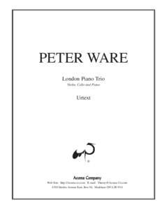 PETER WARE London Piano Trio Violin, Cello and Piano Urtext