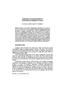 Endangered language / Language revitalization / Language preservation / Language planning / Languages of the United States / Language shift / Language / Linguistics / Sociolinguistics / Linguistic rights