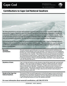 National Park Service U.S. Department of the Interior Cape Cod  Cape Cod National Seashore