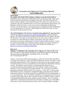 CALIFORNIA OAK MORTALITY TASK FORCE REPORT