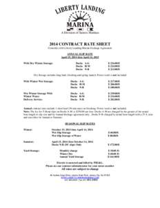 A Division of Suntex Marinas[removed]CONTRACT RATE SHEET Coincides with Liberty Landing Marina Dockage Agreement ANNUAL SLIP RATE April 15, 2014 thru April 14, 2015