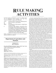 RULE MAKING ACTIVITIES Each rule making is identified by an I.D. No., which consists of 13 characters. For example, the I.D. No. AAM[removed]E indicates the following: