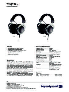 T 70 | T 70 p Dynamic Headphones T 70  T 70 p
