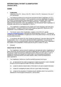 INTERNATIONAL PATENT CLASSIFICATION (Version[removed]GUIDE