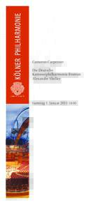 501_KM_01-01-11_c.indd U1  Cameron Carpenter Die Deutsche Kammerphilharmonie Bremen Alexander Shelley