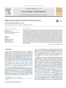 Forest Ecology and Management–254  Contents lists available at ScienceDirect Forest Ecology and Management journal homepage: www.elsevier.com/locate/foreco