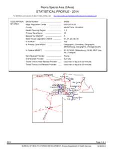 Peoria Special Area (SArea)  STATISTICAL PROFILE[removed]For definitions and sources of data in these profiles, see:  DESCRIPTION