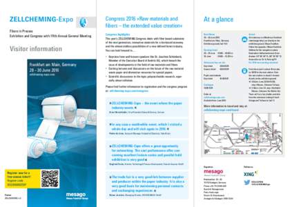 Fibers in Process Exhibition and Congress with 111th Annual General Meeting Visitor information  Congress 2016 »Raw materials and