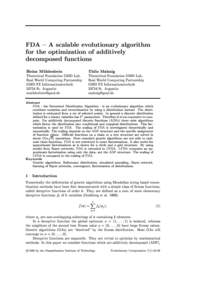 FDA { A scalable evolutionary algorithm for the optimization of additively decomposed functions Heinz Muhlenbein  Theoretical Foundation GMD Lab.