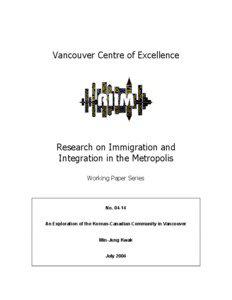 Vancouver Centre of Excellence  Research on Immigration and