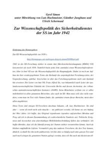 Gerd Simon unter Mitwirkung von Lutz Hachmeister, Günther Junghans und Ulrich Schermaul