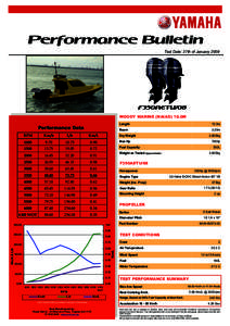 Performance Bulletin Test Date: 27th of January 2009 F350AETU/08 WOODY MARINE (NAIAD) 10.0M