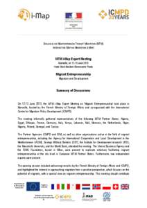 ________________________________________________________________________________________________________________  DIALOGUE ON MEDITERRANEAN TRANSIT MIGRATION (MTM) INTERACTIVE MAP ON MIGRATION (I-MAP)  MTM i-Map Expert M