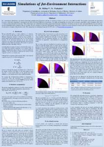 Simulations of Jet-Environment Interactions D. Millas 1,2 , N. Vlahakis 1 1Department of Astrophysics, Astronomy & Mechanics, Faculty of Physics, University of Athens 2 Plasma-astrophysics Section, Department of Mathemat