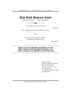 Appellate Division — Third Department Docket No[removed]New York Supreme Court APPELLATE DIVISION  — THIRD DEPARTMENT