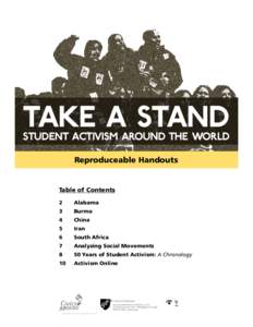Take A Stand: Student Activism Around the World handouts