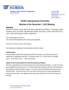 Undergraduate Committee Meeting Minutes (7 DEC 12)